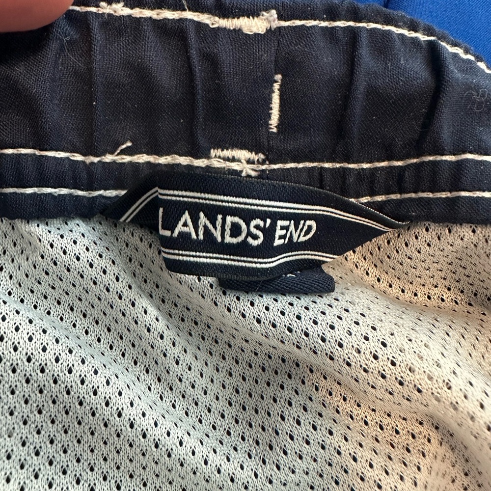 Lands End Boys Blue/White Swim Trunks Size Large 14-16 - Picture 8 of 10